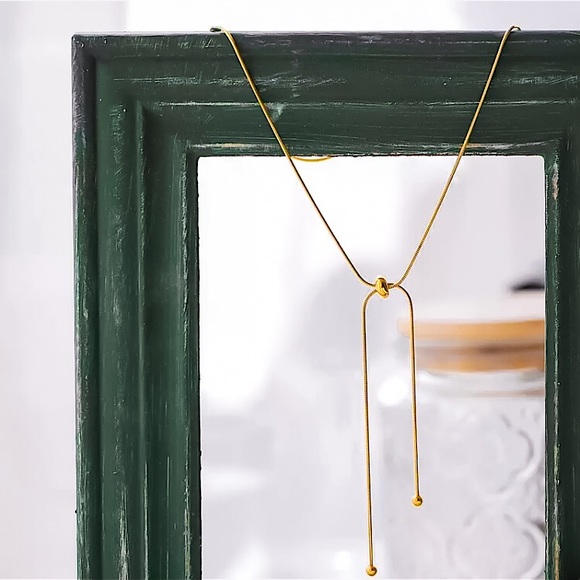 🔵𝟲𝟱%𝗢𝗙𝗙 𝗯𝘂𝗻𝗱𝗹𝗲𝘀 𝟯+🔵 NEW Lariat Adjustable Stainless Steel Necklace - Picture 8 of 12